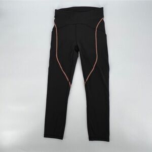 Lululemon Black Power Thru HR Tight 25" Colour Seam Leggings Size 6 Women’s